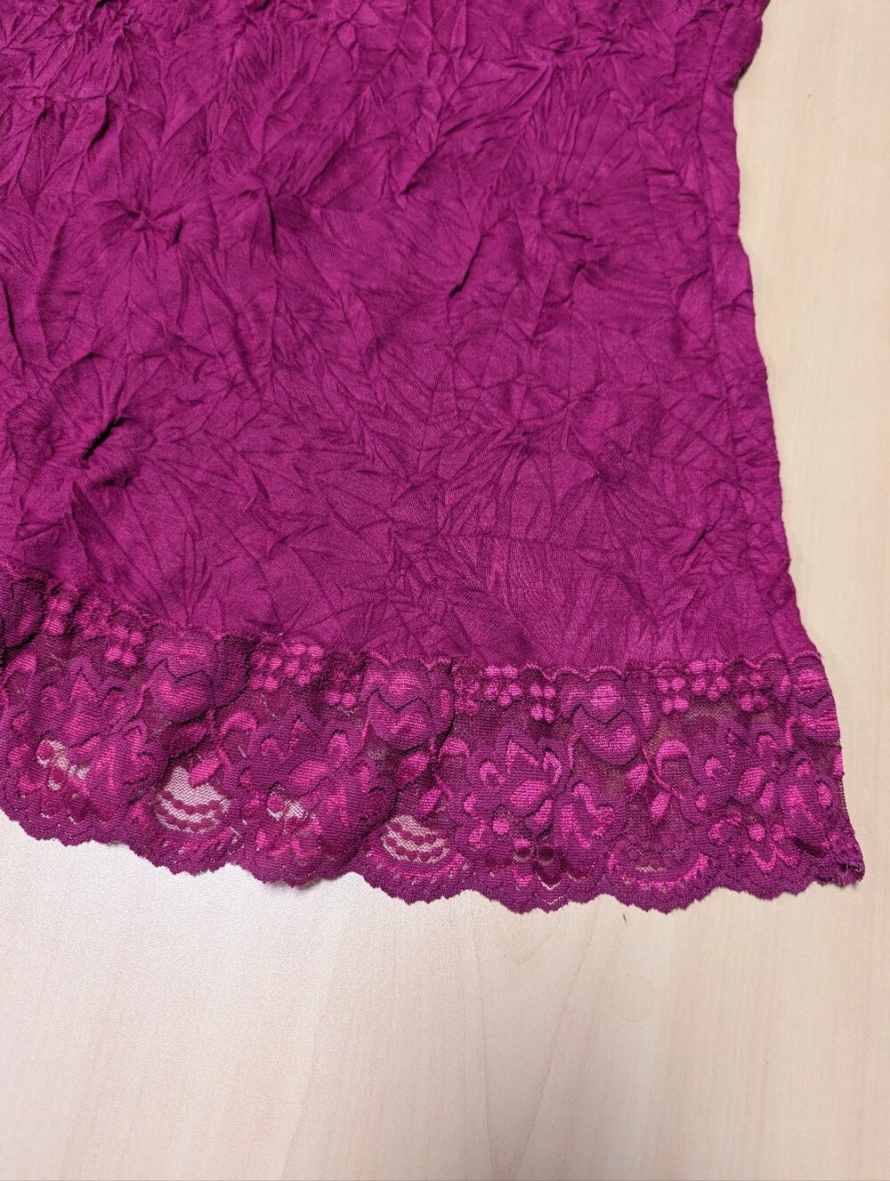Maurice's Lace Trim Cami Tank Top - Berry Pink - Picture 4 of 5